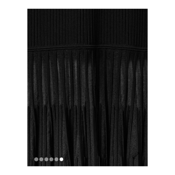 Reiss TillyWomens Long Skirt Black Knitted Sheer Flared Midi Ribbed Size Large - Picture 6 of 12